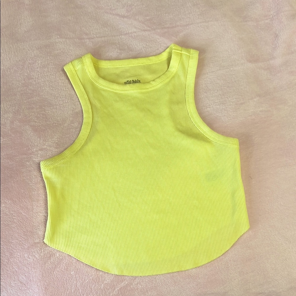 Wild Fable Yellow Crop Top Sleeveless Fitted